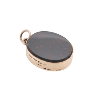 Antique 12.5ct Gold Bloodstone Locket, 1870