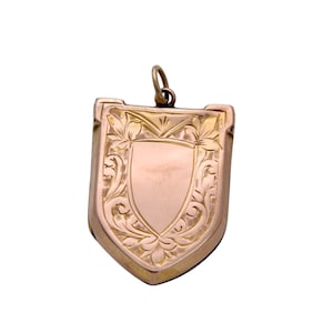 Antique 9ct Yellow Gold Shield Locket