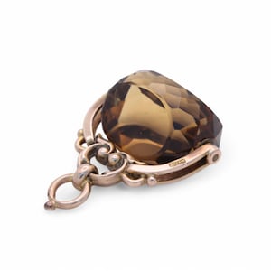 Antique 9ct Gold Citrine Spinner Pendant