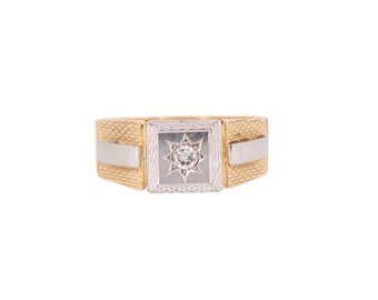 Antique 18ct Gold Diamond Signet Ring