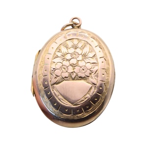 Antique Victorian 9ct Gold Back & Front Forget-me-not Locket