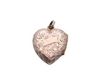 Antico medaglione decorativo a forma di cuore in oro da 9 ct