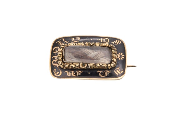 アンティーク飾り アンティーク ジョージアン 9 カラット ゴールド エナメル 追悼「In