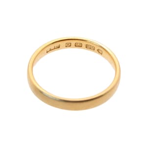 Antique 22ct Gold Wedding Band Ring 3mm - 3.5g