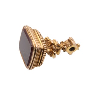 Antique Georgian 15ct Solid Gold Carnelian Seal Pendant