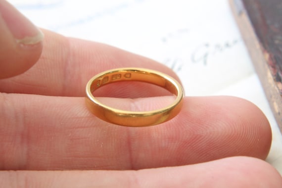 アンティーク 22カラット ゴールド 結婚指輪 3mm - 3.5g - Etsy 日本