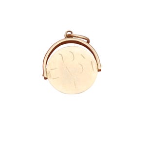 Vintage 9ct Gold Spinning &#39;I Love You&#39; Charm Pendant