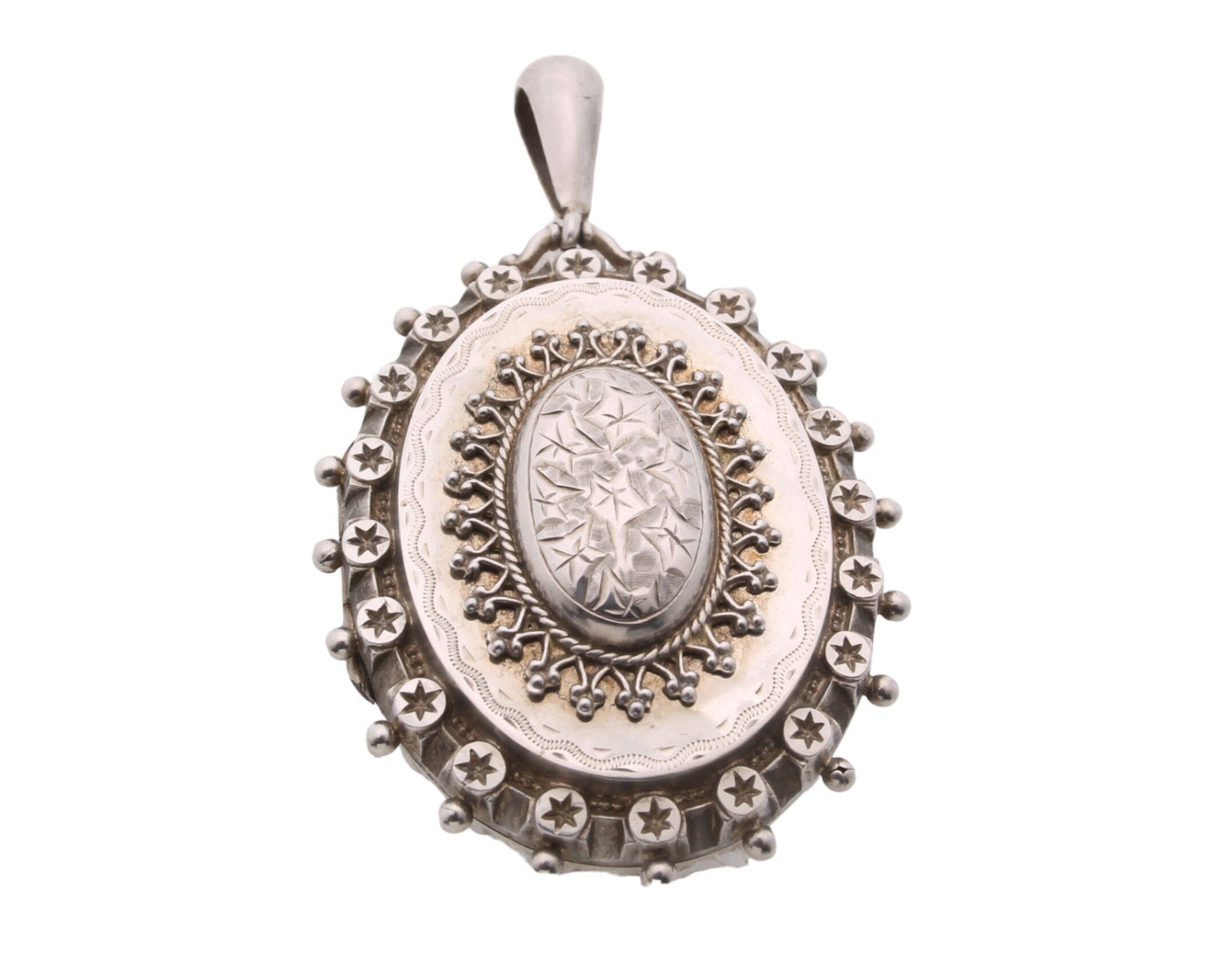 Antique Victorian Sterling Silver Star Locket - Etsy