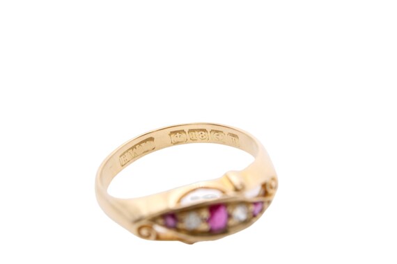 Antique 18ct Diamond and Ruby Ring - image 9