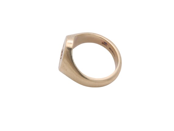 Bague Signet Or Jaune 9ct Ovale Personnalisable - Crest Famille, Gravure Main, Taille H à Z1, Neuve