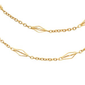 Antique 15ct Gold Fancy Link Necklace, 17.5"