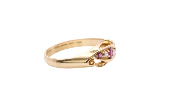 Antique 18ct Diamond and Ruby Ring - image 4