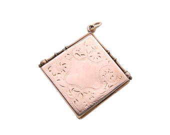 Medallón antiguo en oro de 9 quilates con forma de diamante