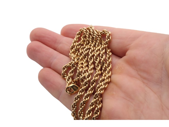 Vintage Christian Dior 18ct Gold Plated Rope Necklace - Etsy