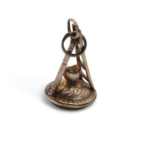 Antique 9ct Gold Heart Ladder Pendant