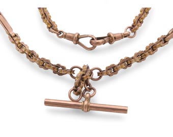 Antique 9ct Gold Fancy Star Link Albert Chain Necklace, 14"