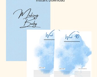 Printable Pregnancy Journal – 42 Weeks of Bump Photos, Baby Movements, and Milestone Tracking