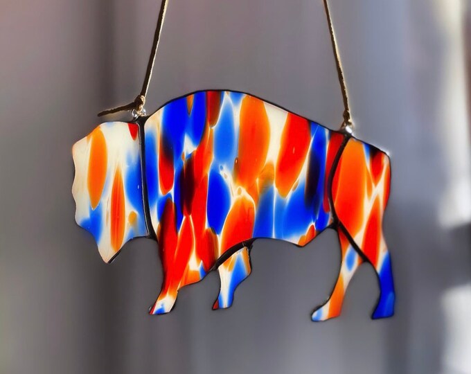 Stained Glass Buffalo Buffalo Bills Decor Buffalo New York Etsy