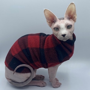 Red & Black Check - Cat Sweaters