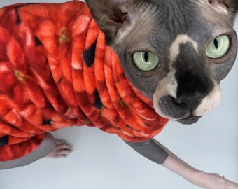 Purrfect Poinsettias - Cat Sweaters