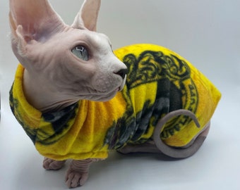 Hufflepuff House - Katzen Pullover aus Lizensiertem Harry Potter Stoff