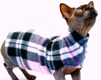 Pink&Grau karierter - Cat Pullover