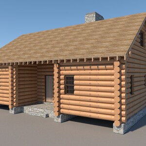Log Cabin House with Loft Plans 5 Bedroom DIY Cottage 1365 | Etsy