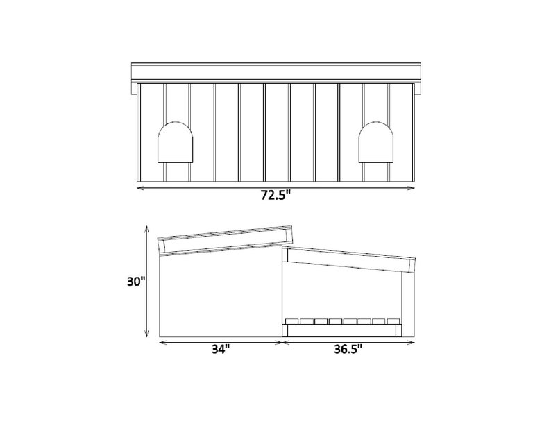 Multiple Medium sized Dog House with Patio Plans DIY Pet Puppy Etsy