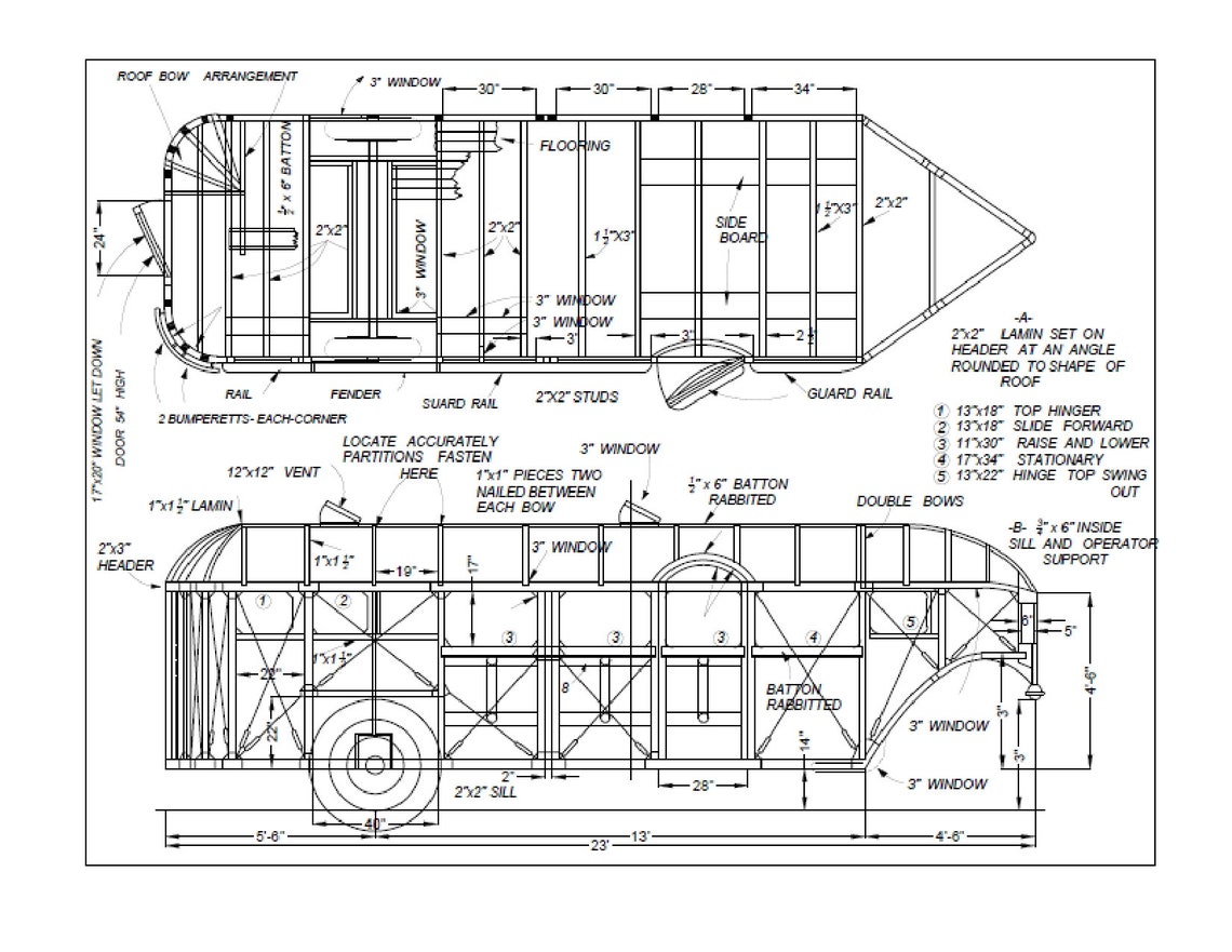 23' Gooseneck Camper Trailer DIY Plans Camping RV Caravan Etsy