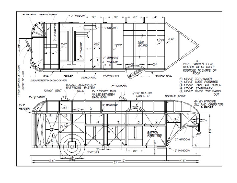 23 Gooseneck Camper Trailer DIY Plans Camping RV Caravan 