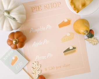 Pie shop/ bakery pretend play printable for kids - Dramatic play for children ( Digital file )