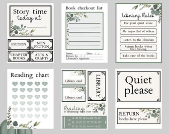 Dramatic/ pretend Play Library printables for kids - book store