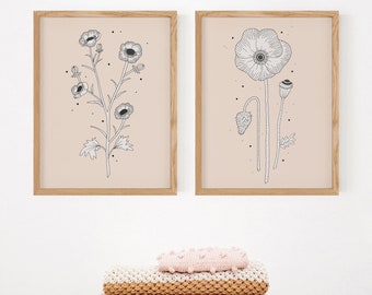 Wildflower Poppy Wall art print