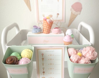 Dramatic/ pretend Play Ice cream shop printables for kids