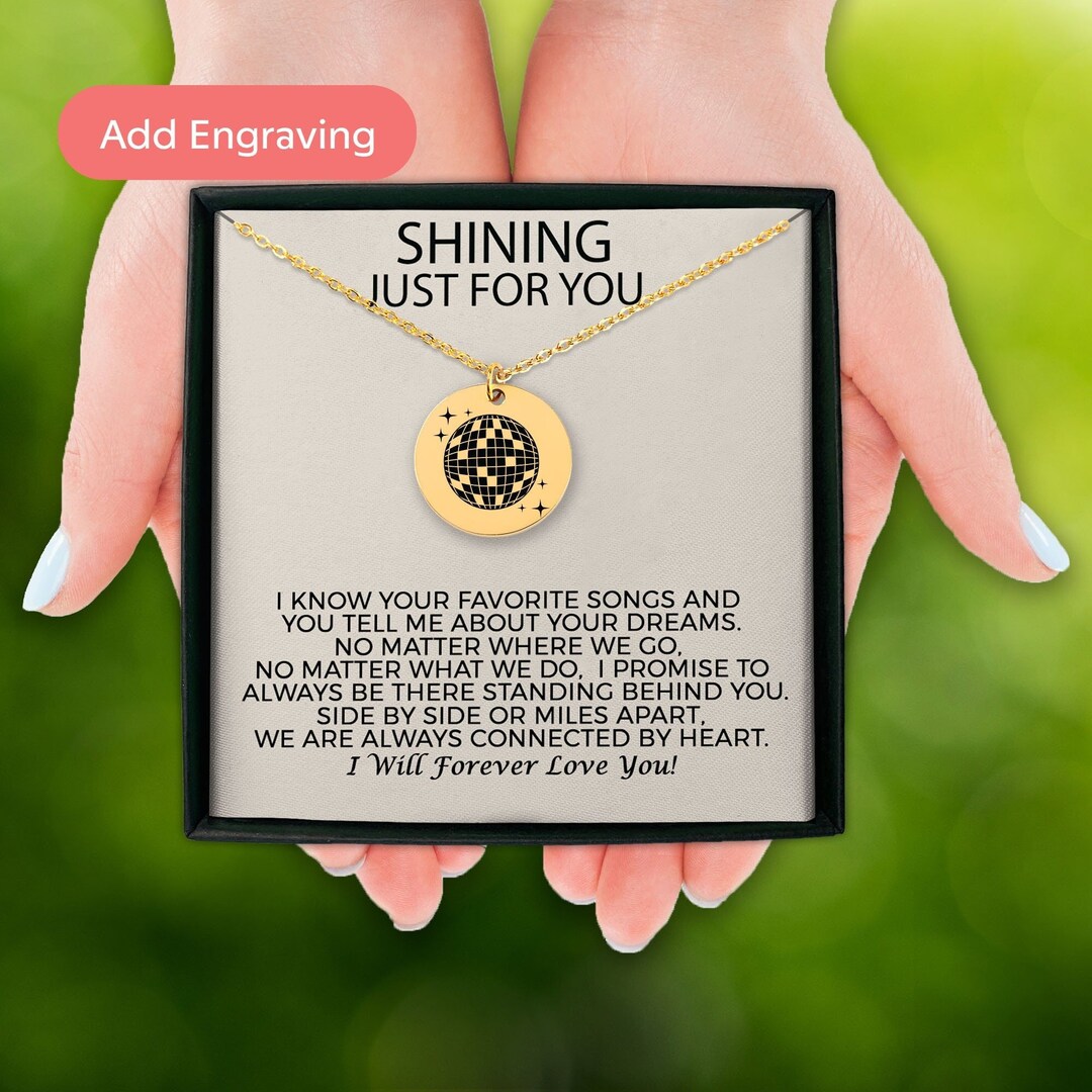 Personalized Mirrorball Necklace Shining Just for You Custom Etsy