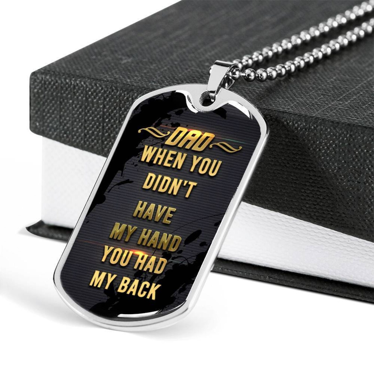 You Had My Back Luxury Dog Tag Gift For Dad Daddy Etsy