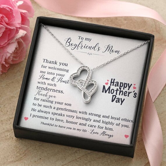 Mothers Day Message To Boyfriends Mom To My Boyfriend's Mom Mother's Day Necklace | Etsy
