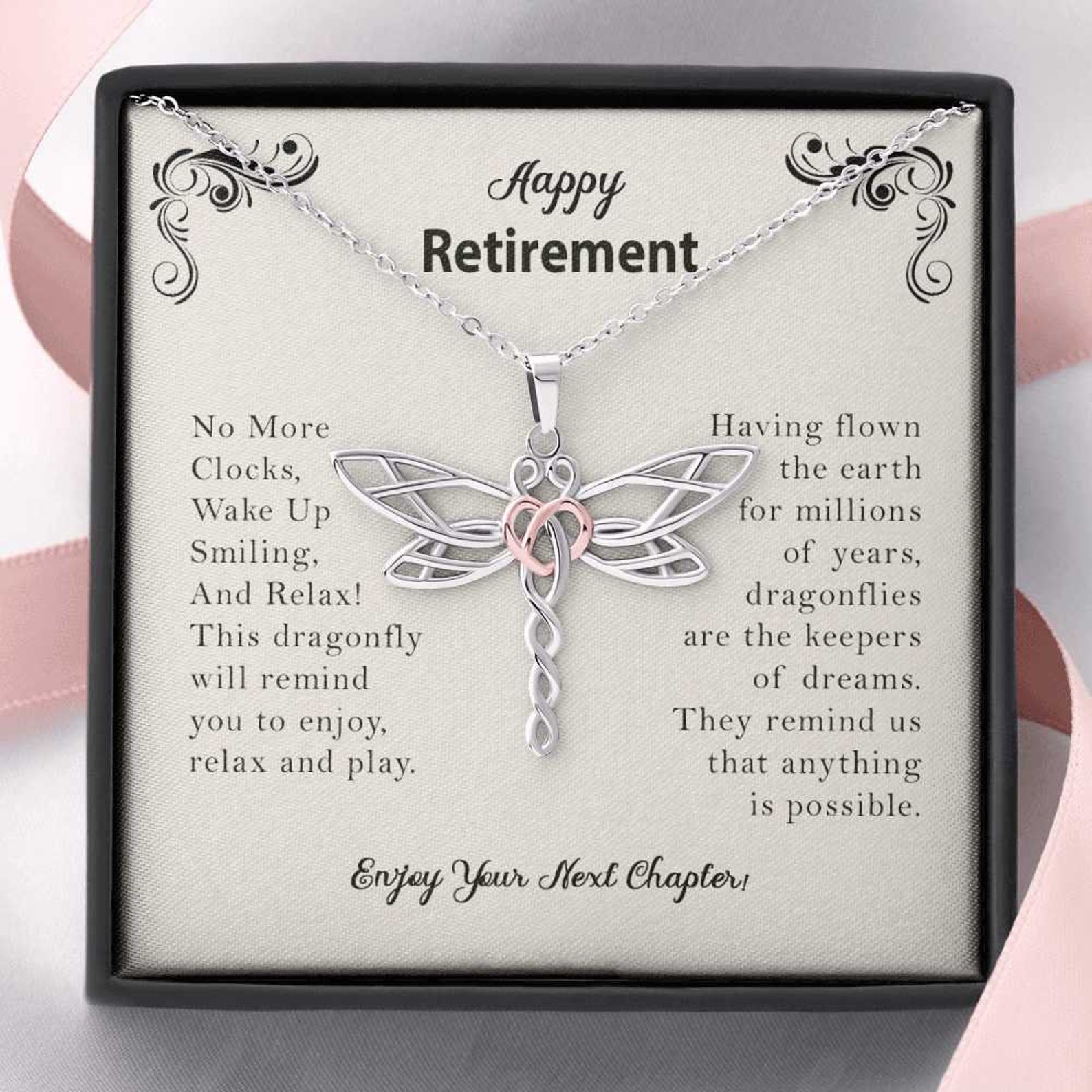 Happy Retirement Gift Enjoy Your Next Chapter Dragonfly Etsy UK