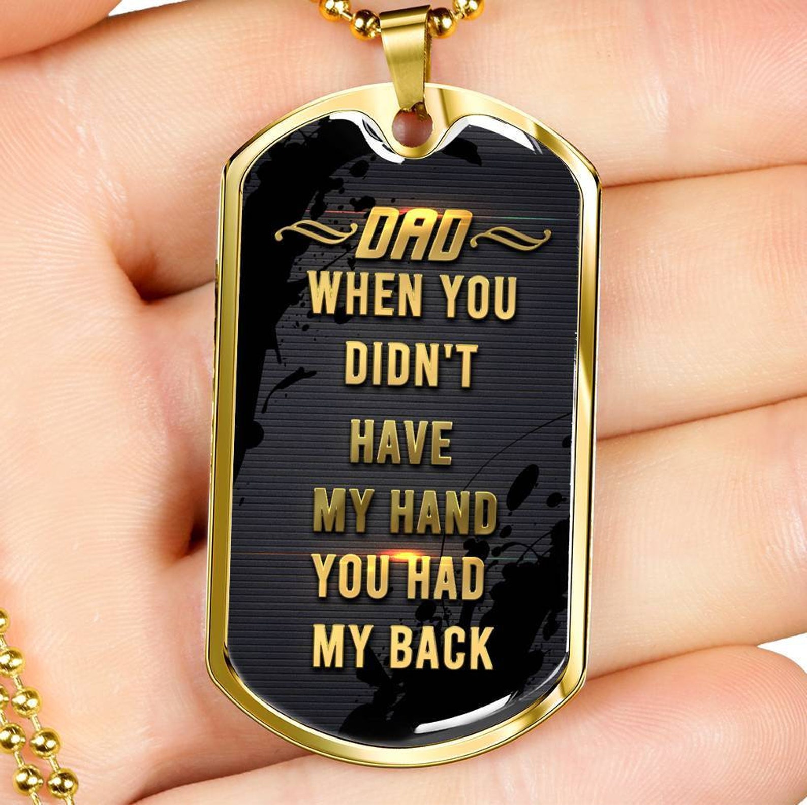 You Had My Back Luxury Dog Tag Gift For Dad Daddy Etsy