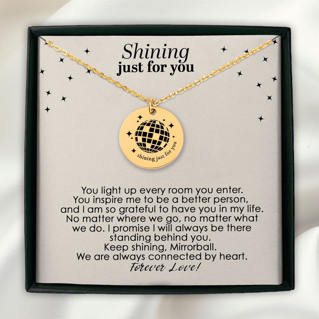 Personalized Mirrorball Necklace Shining Just for You Etsy