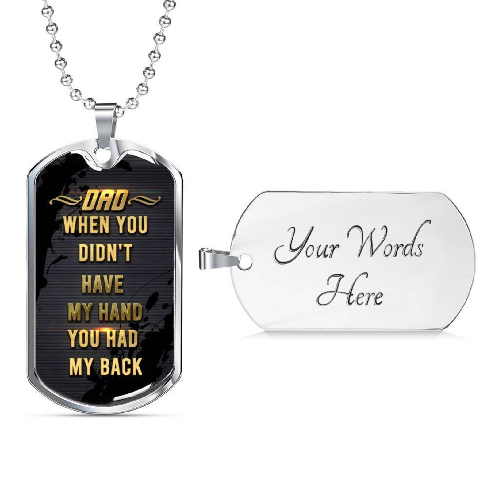 You Had My Back Luxury Dog Tag Gift For Dad Daddy Etsy