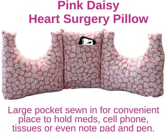 Ladies Open Heart Surgery Pillow,Cardiac Surgery Pillow Heart Pillow Post Surgery Gift Heart Patient Gift Mom Daisies Heart Surgery Pillow