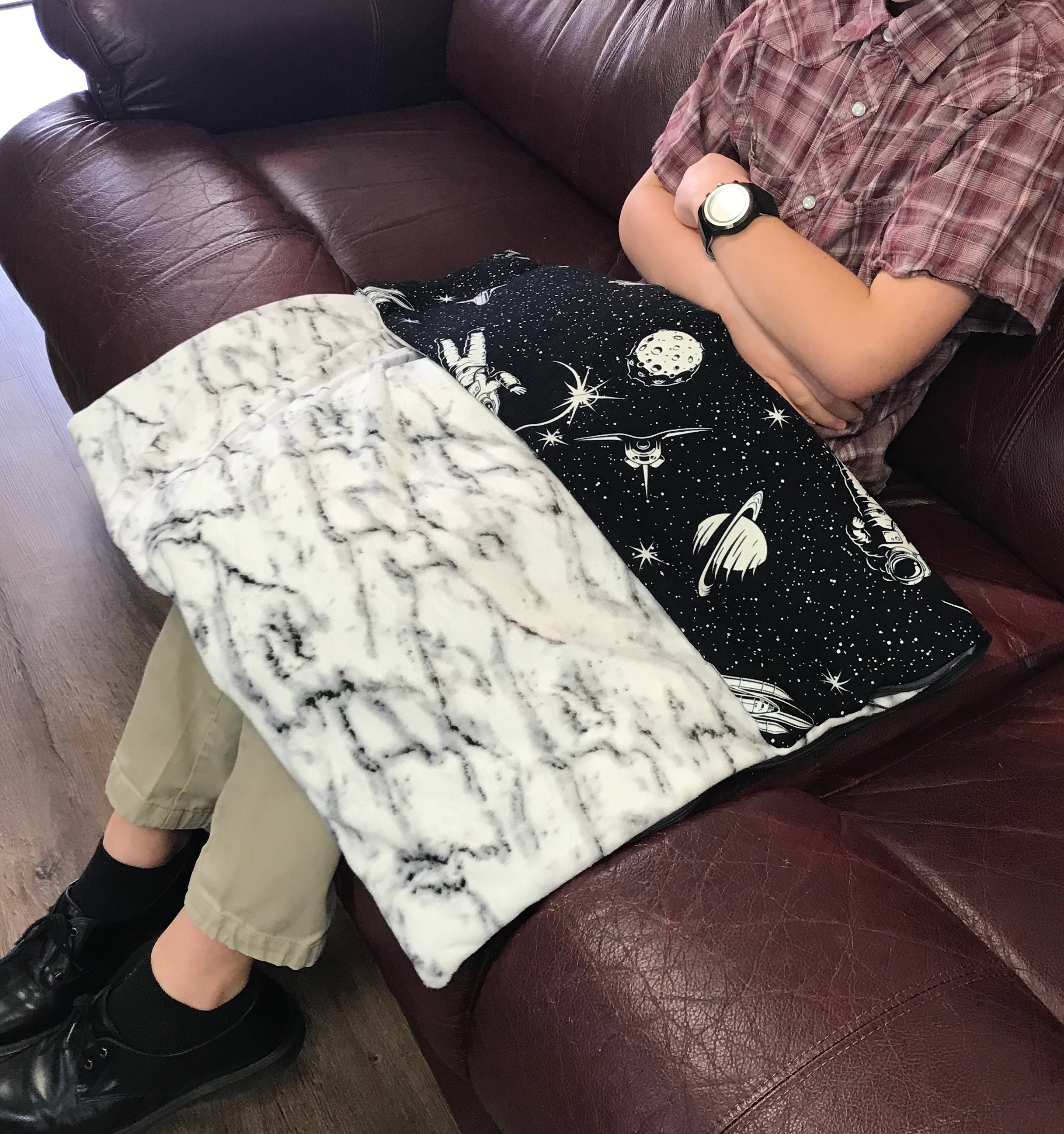 Glow in the Dark Weighted Lap Blanket, Autism Spectrum Space Blanket