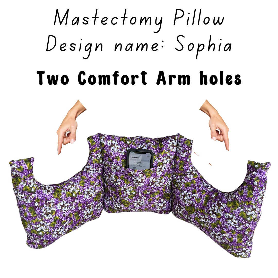 Purple Floral Mastectomy Pillow Breast Cancer Surgery Pillow Etsy