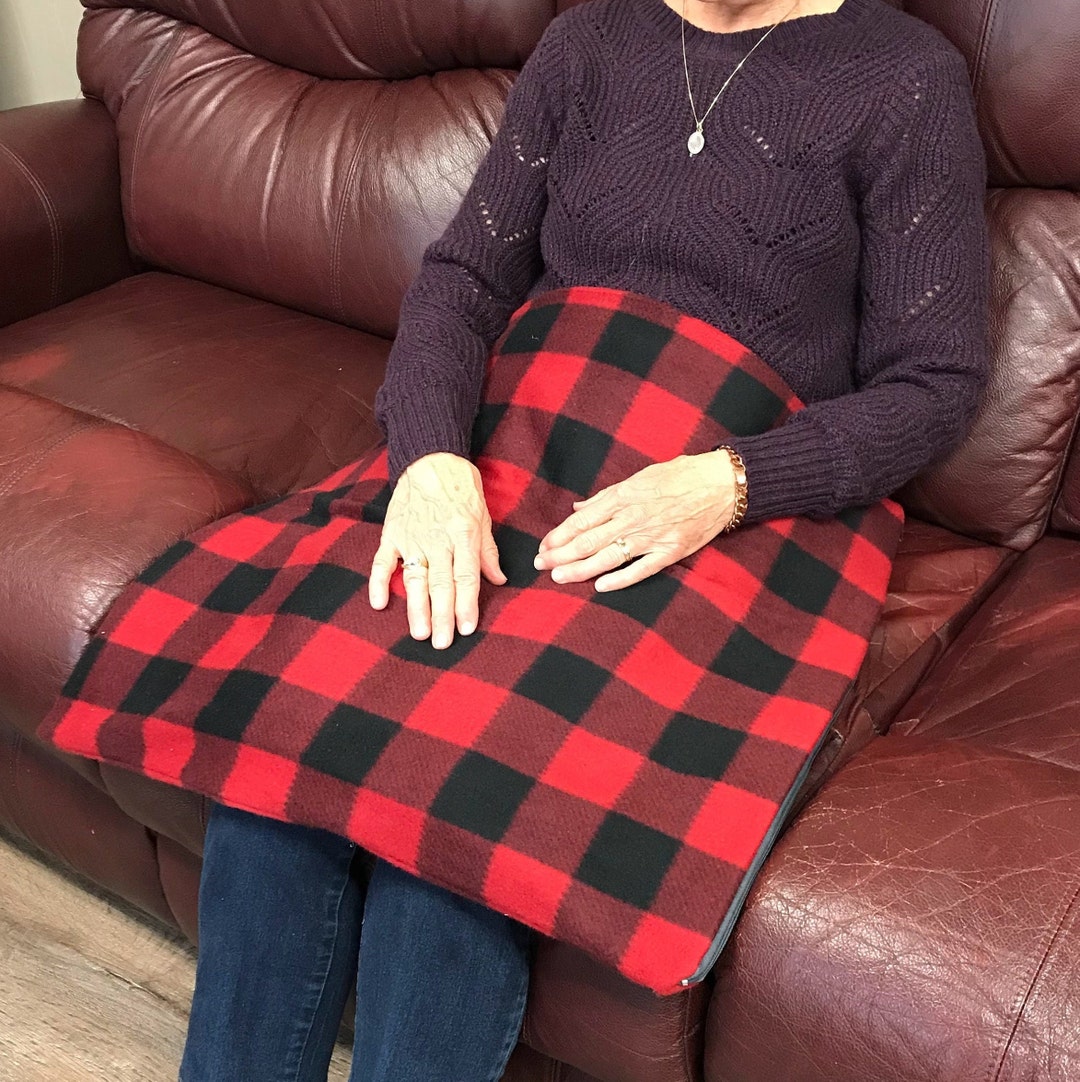 Buffalo Check Weighted Lap Blanket Black and Red Blanket Etsy