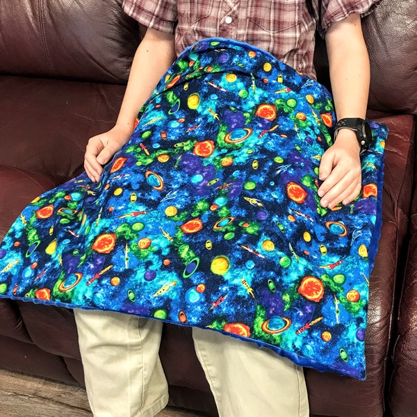 Rockets and Space Weighted blanket Boys,Spaceship weighted blanket, Planets weighted Blanket, autism Blanket,stars weighted Blanket for kids