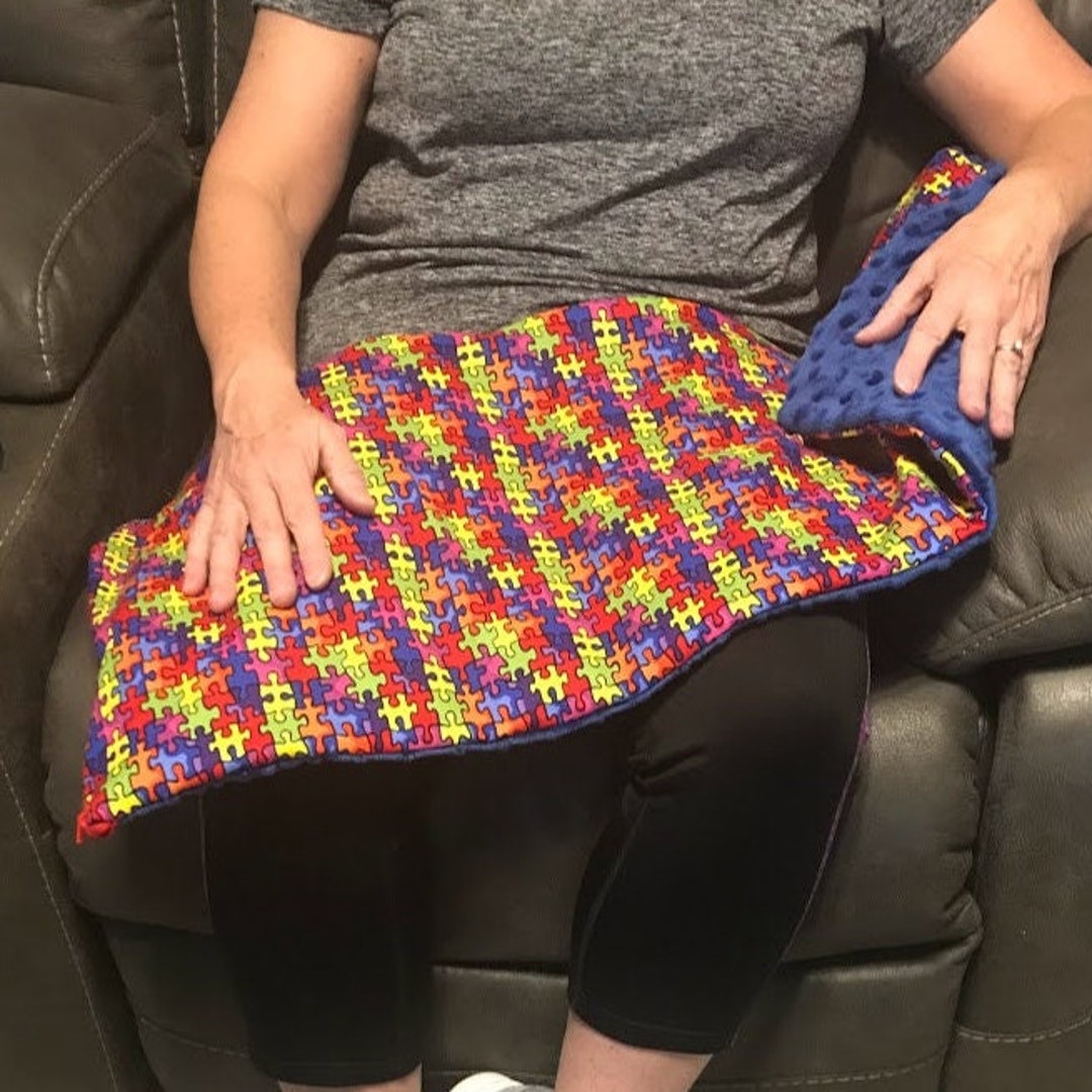 Puzzle Piece Weighted Lap Blanket for Kids, Anxiety Childrens, Autism