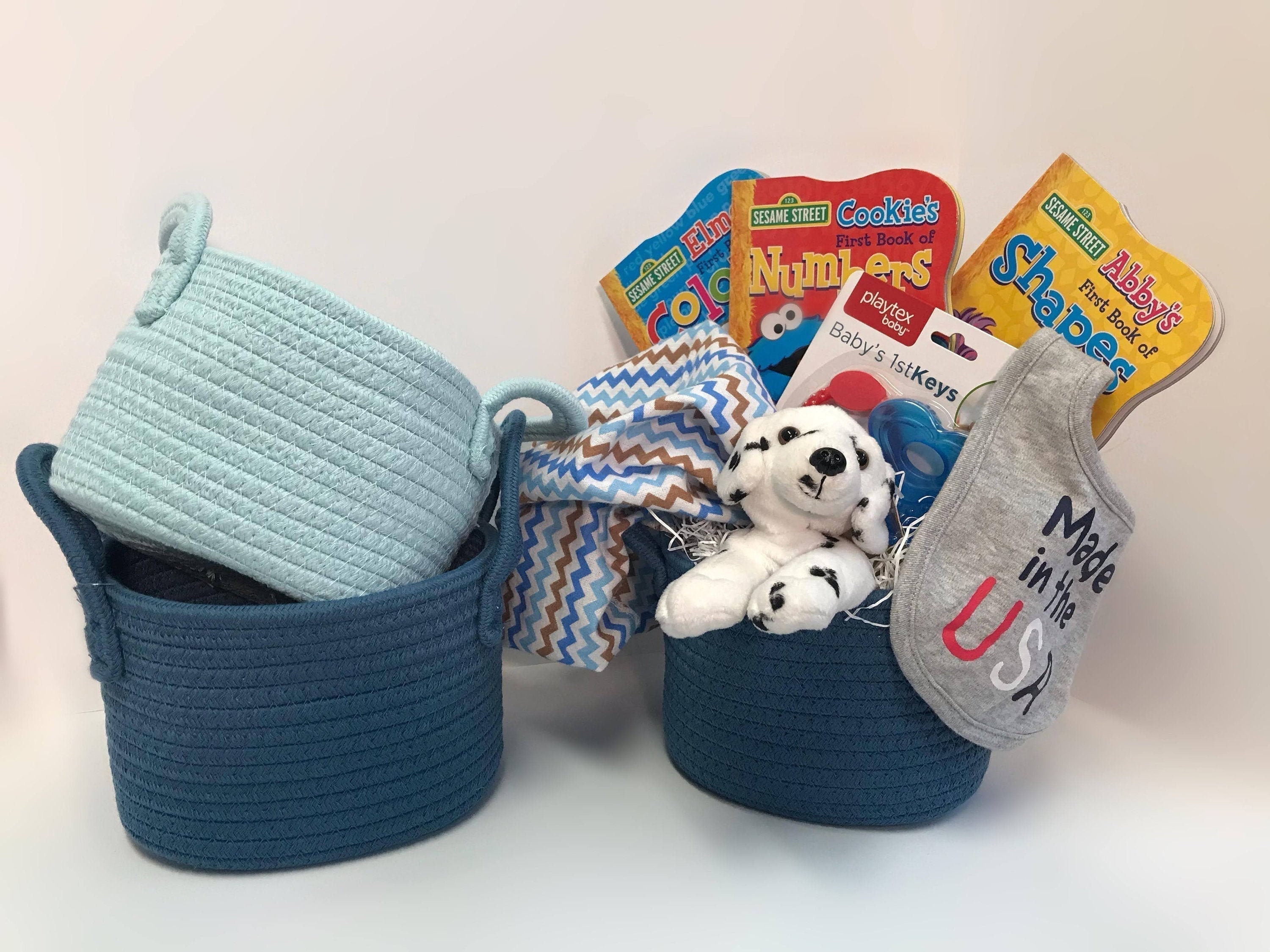 Baby Boy Gift Basket New Baby Basket Personalized Baby Etsy