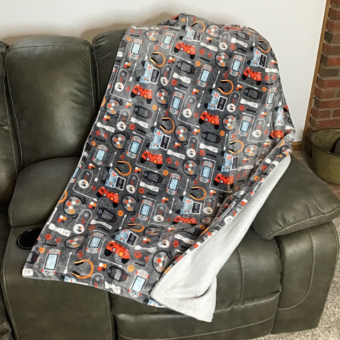 Gamer Blanket for Kid, Video Game Minky Blanket ,blanket Gamer for