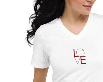 LOVE - Unisex Short Sleeve V-Neck T-Shirt